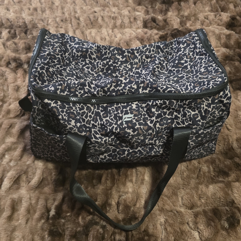 Fabletics Leopard Print Duffle Bag with Black Han… - image 1